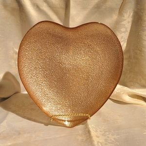 Heart Shaped Rose Gold Glass Trinket Dish